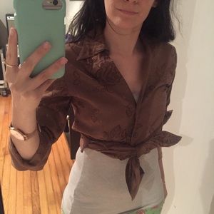 Vintage Bamboo Traders sheer floral blouse shirt
